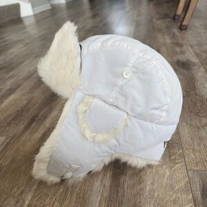 Yukon Tracks Alaskan Hat - White Genuine Rabbit Fur-Lined Winter Hat